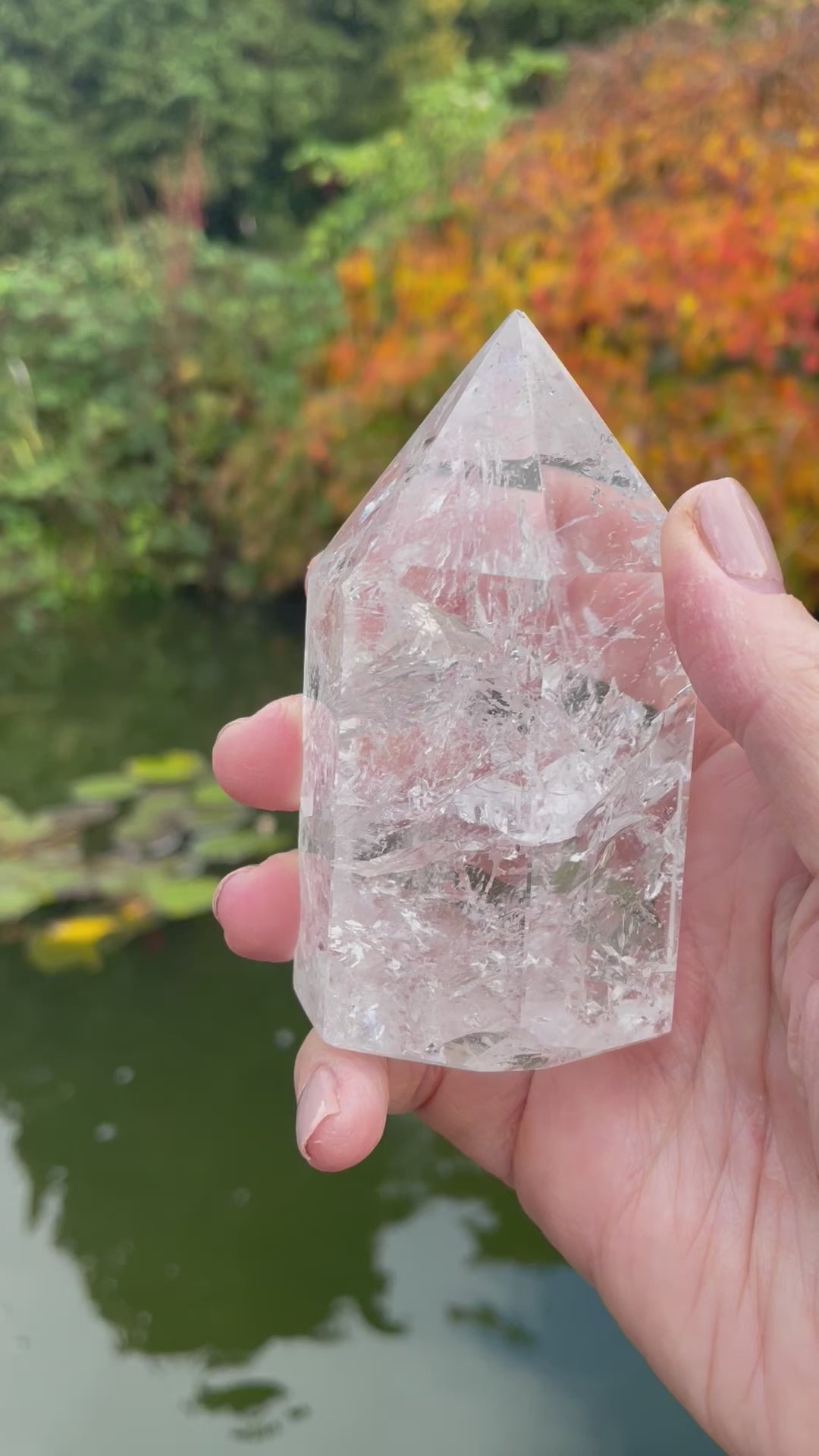 Fire and ice Point Quartz Crystal