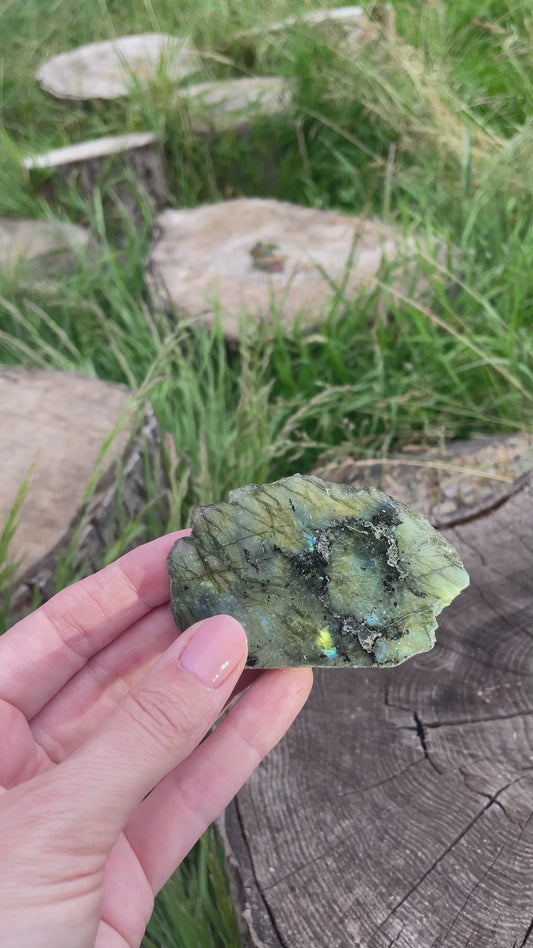 Labradorite (half polished crystal)